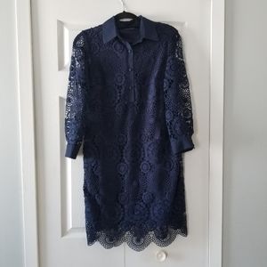 👗TAYLOR NAVY BLUE LACE SHIFT DRESS
